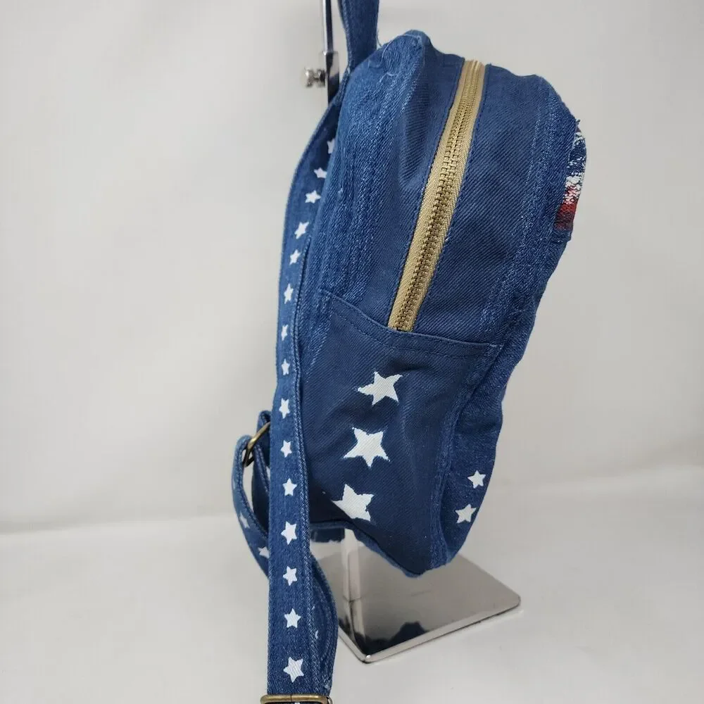 Disney Marvel America Chavez Denim Mini Backpack Multiverse Of Madness Pride Zip